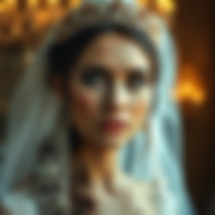 Bridal Elegance with Gold Crown Bridal portrait featuring a stunning gold crown