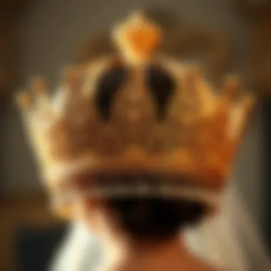 Intricate Gold Crown for Brides Elegant gold crown adorned with intricate designs