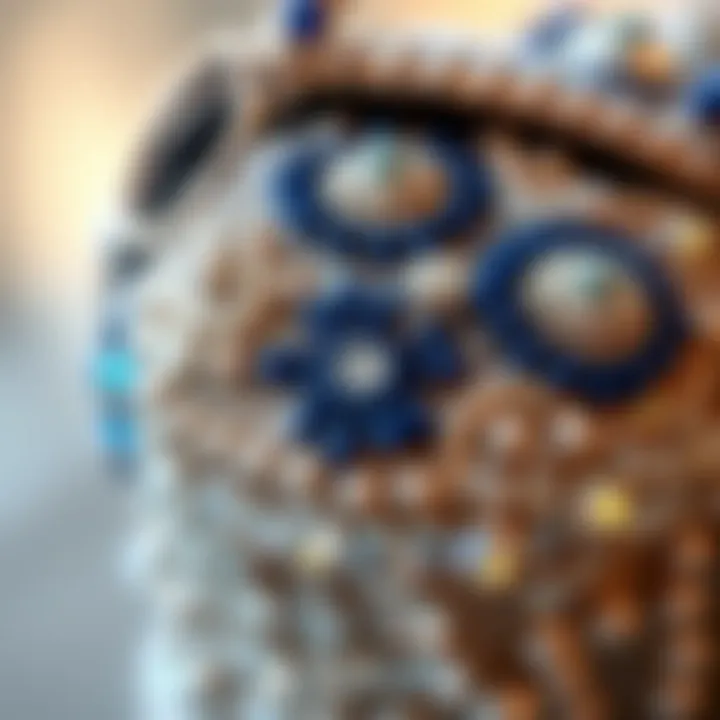 Artful Beadwork in Crystal Evening Bags Close-up of craftsmanship showcasing beadwork on a crystal bag