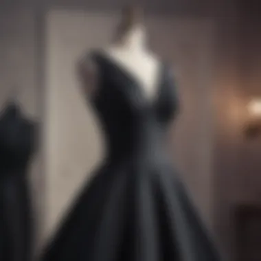 Elegant black dress on a mannequin showcasing timeless design