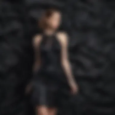 Collage of luxurious fabrics for black dress customization A collage of fabric samples ideal for black dress creation