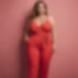 Chic plus size spaghetti strap jumpsuit in a vibrant color