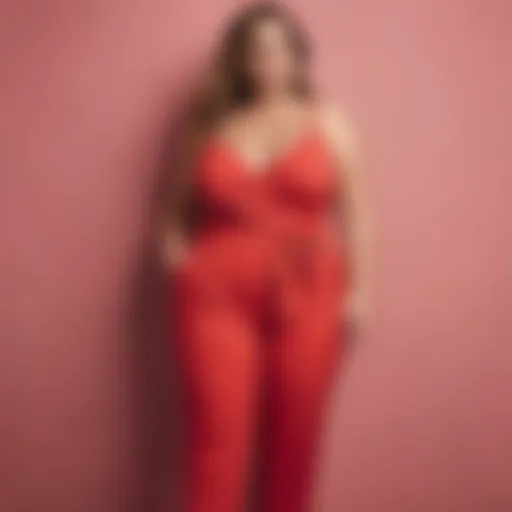 Chic plus size spaghetti strap jumpsuit in a vibrant color