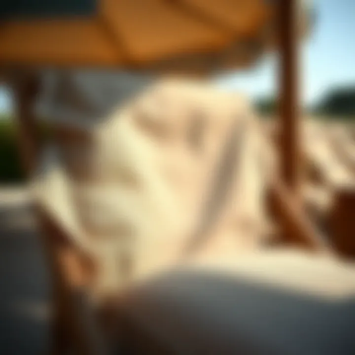 Close-up of high-quality material in a beach chair