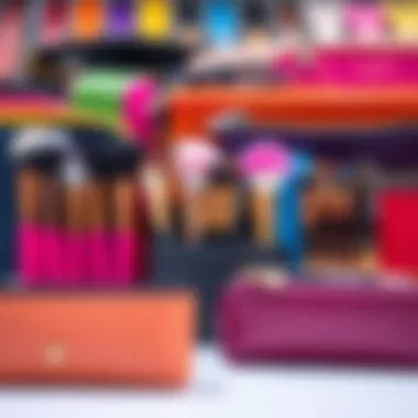 Colorful array of makeup brush zipper cases reflecting current trends