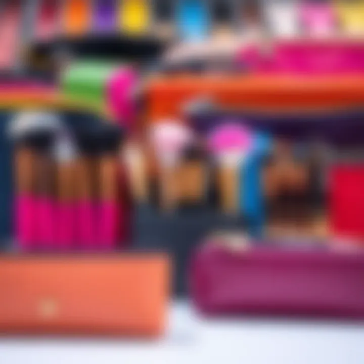 Colorful array of makeup brush zipper cases reflecting current trends