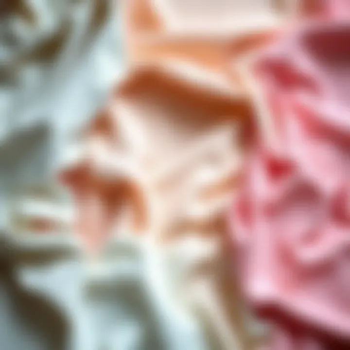 Stylish flat lay of fabric swatches for white skirt top sets