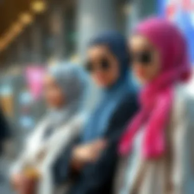 Underscarf Hijab Caps in Modern Fashion Trendy underscarf hijab caps paired with modern outfits, showcasing contemporary fashion