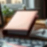 Elegant Rose Gold Binder on Desk Elegant rose gold binder showcased on a stylish desk