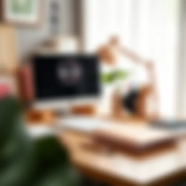 Stylish Office Setup with Rose Gold Stationery Stylish office setup featuring rose gold stationery