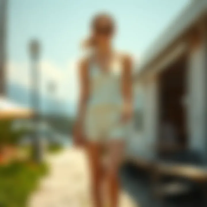 Accessorized dress and shorts outfit for outdoor events