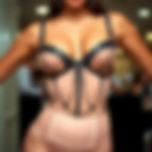 Chic Waist Trainer with Thong Elements Stylish waist trainer with thong design displayed elegantly