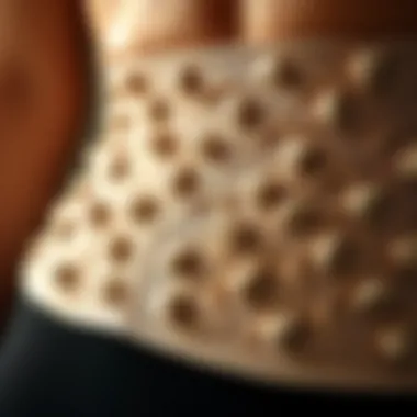 Detailed Fabric Texture of Waist Trainer Close-up of the fabric texture of a waist trainer with thong design