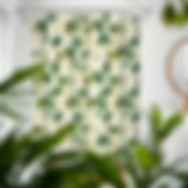 Leafy Patterned Shower Curtain Nature-inspired shower curtain featuring leafy patterns