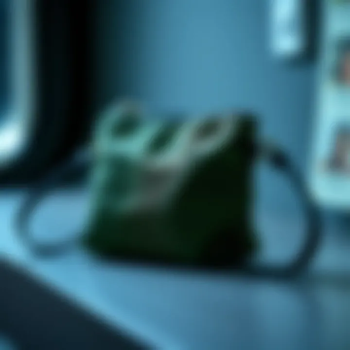 Sustainable Materials in Wrist Pouch Bags Close-up of a wrist pouch bag made from eco-friendly materials