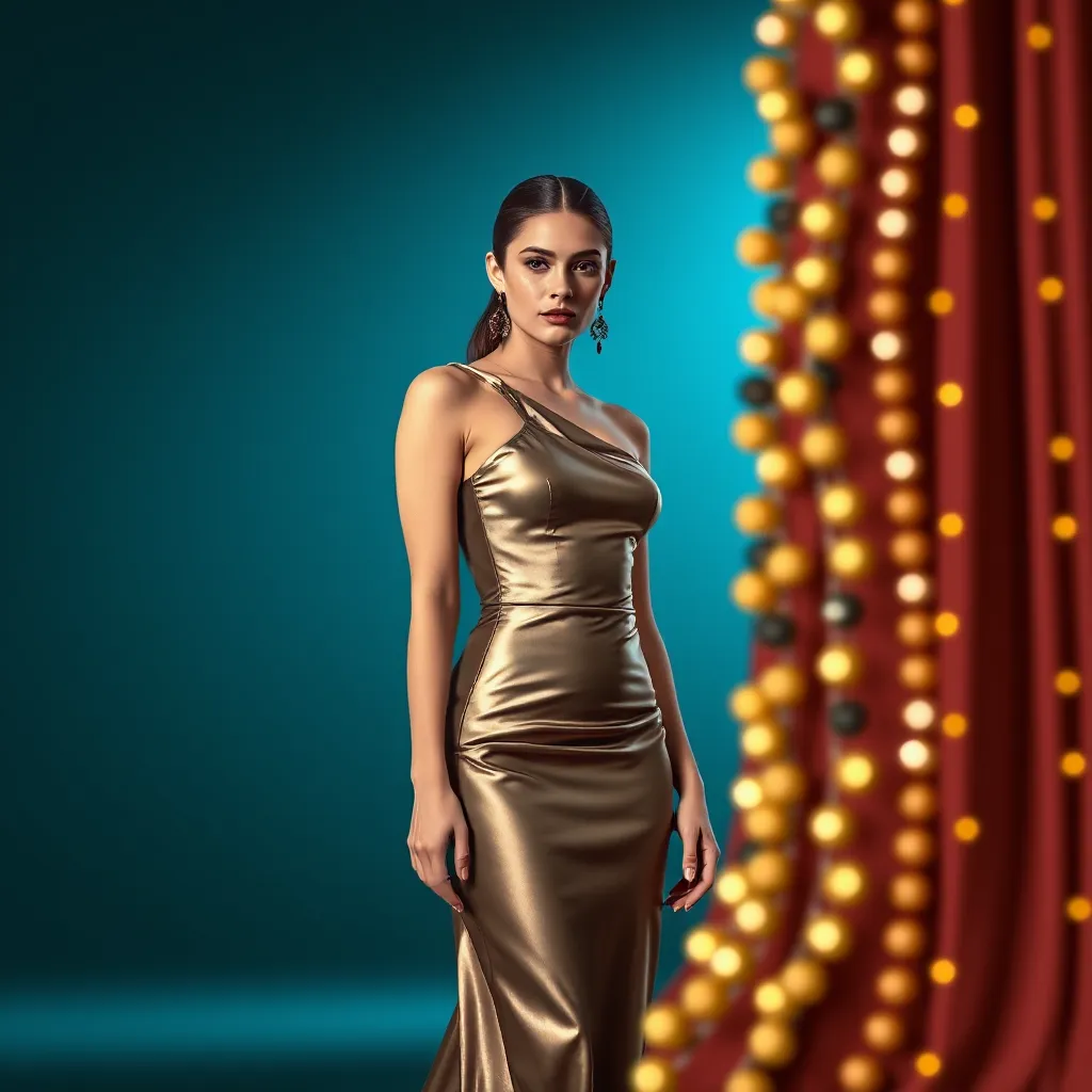 One-Shoulder Bow Detail Bodycon Maxi Dress